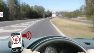 Drive warning device exceeds speed