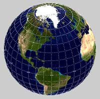 Earth map and planets