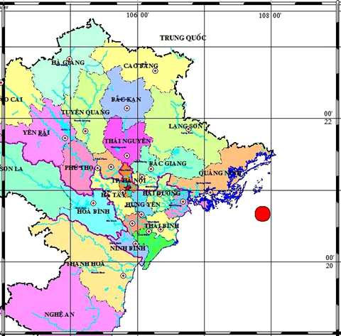 Earthquake is about 90km from Ha Long