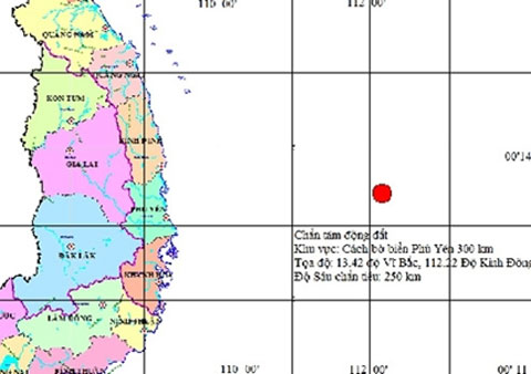 Earthquakes up to 6.8 on the Richter scale off Vietnam