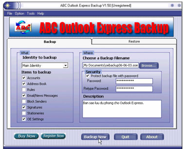 Easy backup for Outlook Express