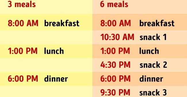 Eat 6 small meals a day better than 3 big meals