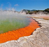 Effervescent lake in New Zealand