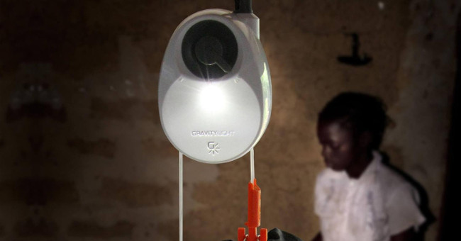 Electric lights, solar lights ... and humanity now has gravity lights
