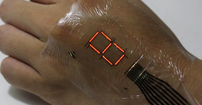 Electronic skin turns hands into a phone