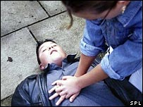 Emergency care to press your hands on your chest more effectively