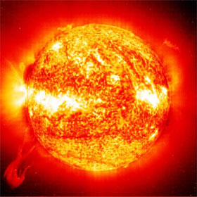 Explain the cause of the solar atmosphere hotter than the surface