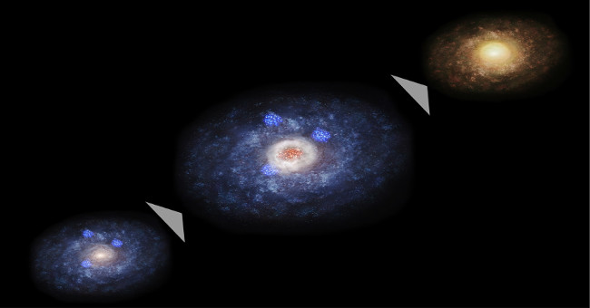 Explain the causes of galaxies in the universe with bizarre shapes