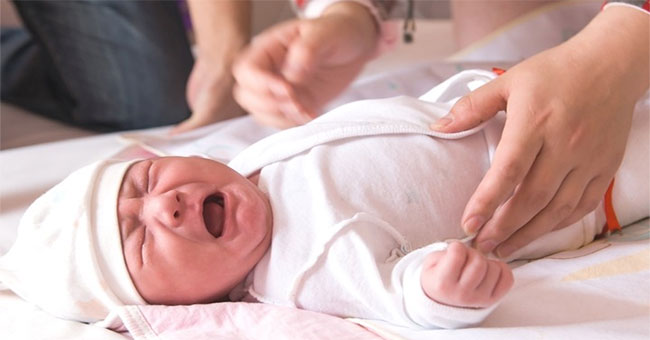 Explain why the sound of children crying again is