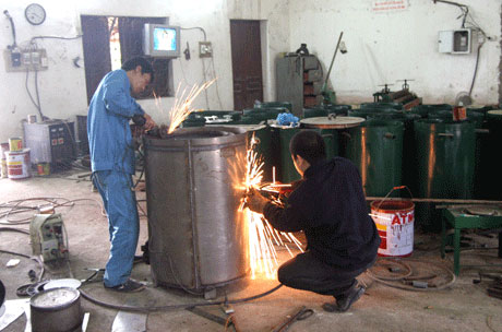 Fabrication of gas-burning straw stove without smoke