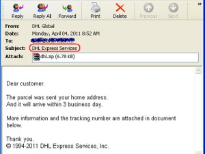 Fake courier service to spread viruses