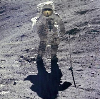 Family photo of astronaut on the Moon