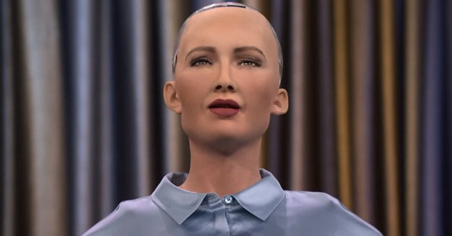 Female robots are granted citizenship rights calling for women's rights