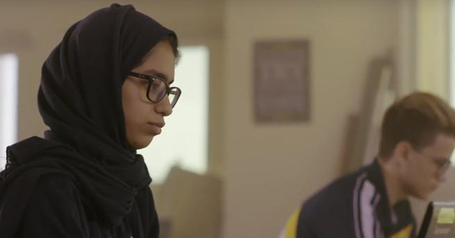 Female students make robots to go to school instead