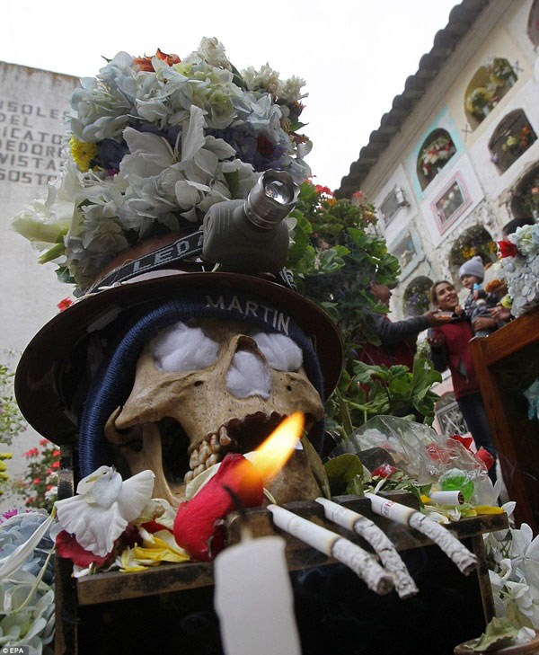 Festival decorated skulls