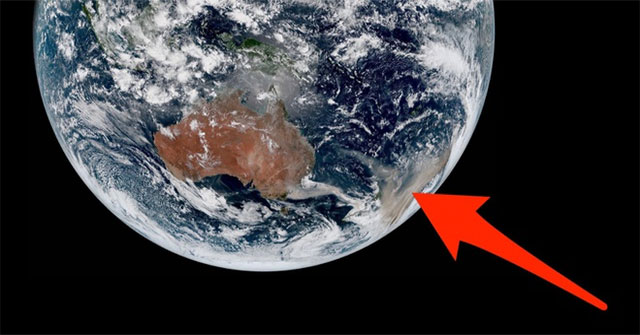 Fire in Australia seen from space