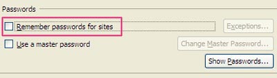 Firefox and Safari allow password security