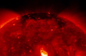 For the first time, an image of the flow of plasma from the Sun was captured