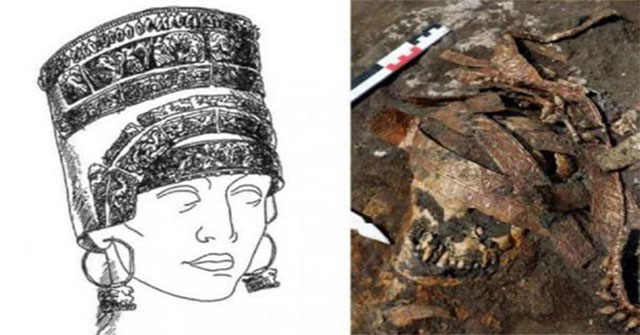 Four thousand-year-old remains buried with a yellow hat