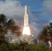 France launched telecommunications satellites for India and Qatar