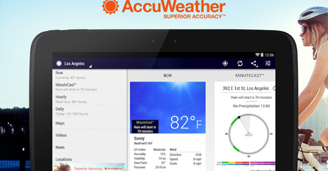Free weather tracking software on Android