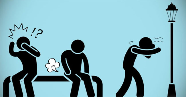 Fumes can escape from the nose and mouth if you hold back
