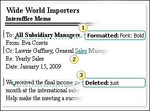 Function Tracks Change, Comments in Microsoft Word