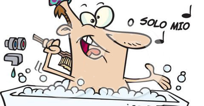 Funny poetry for old husband lazy bathing