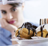 Gently pat the forehead to reduce cravings