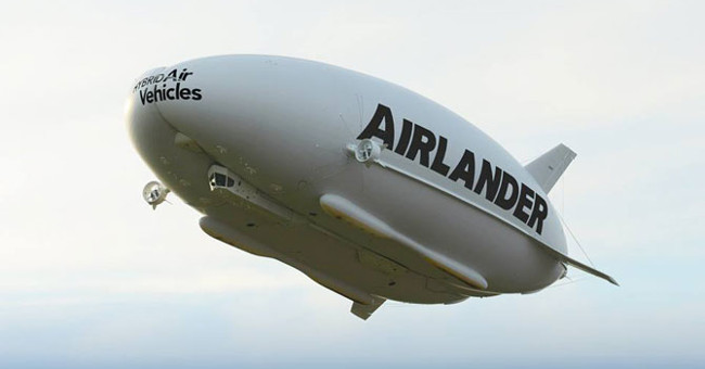 Giant balloon airship is about to take off