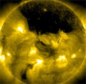 Giant pit on the sun
