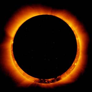 Giant ring of fire in the sky