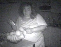 Girl eating in sleep