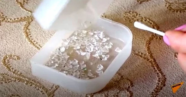 Girl flowing 'crystal tears'