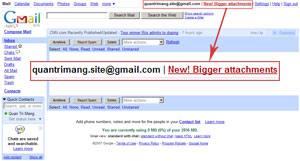 Gmail increases the attachment size to 20 MB