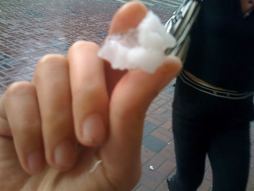 Hail appeared in Tien Giang