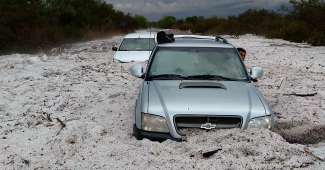 Hail fell 1.5m thick like the apocalypse in Argentina