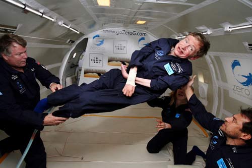 Hawking tested the weightless state