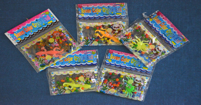 Hazard warning with Chinese plastic beaded toys