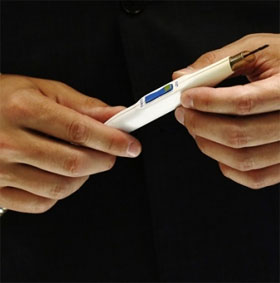 He makes a scalpel that identifies cancerous tumors