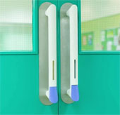 He produces antiseptic handles to help reduce pollution