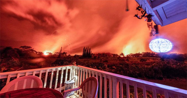 He was afraid of the sky burning like hell because of the Hawaii volcano
