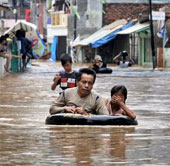 Heavy rain caused flooding in many parts of Indonesia
