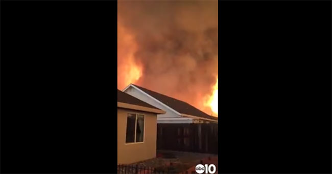 High-altitude fire hoses of nearly 600m sweep through the American town