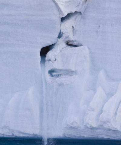 His face cried on the ice