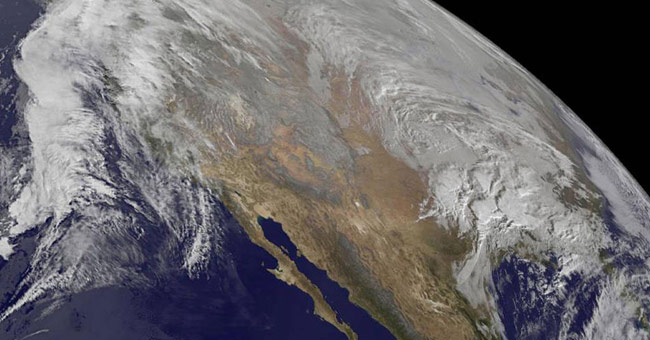 Historic snowstorm on the East Coast of the United States via satellite images