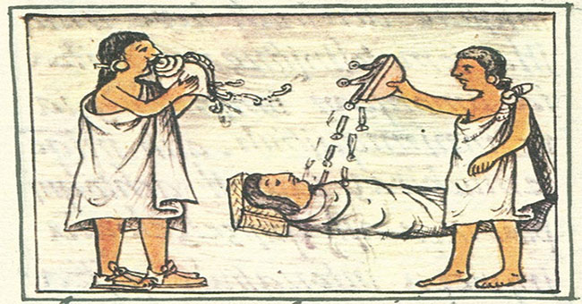 Horror burying the dead under the house of the Atzec