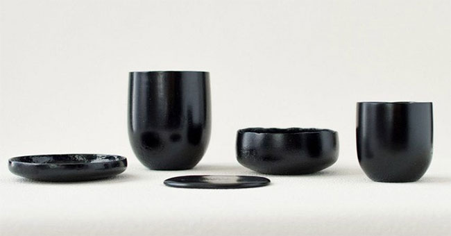 Household items made from food waste of Japanese designers