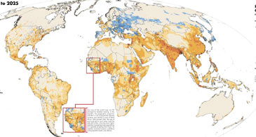 How did human population change in 2025?