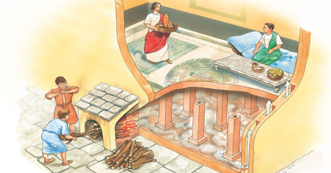 How did the ancient Romans create heating systems?